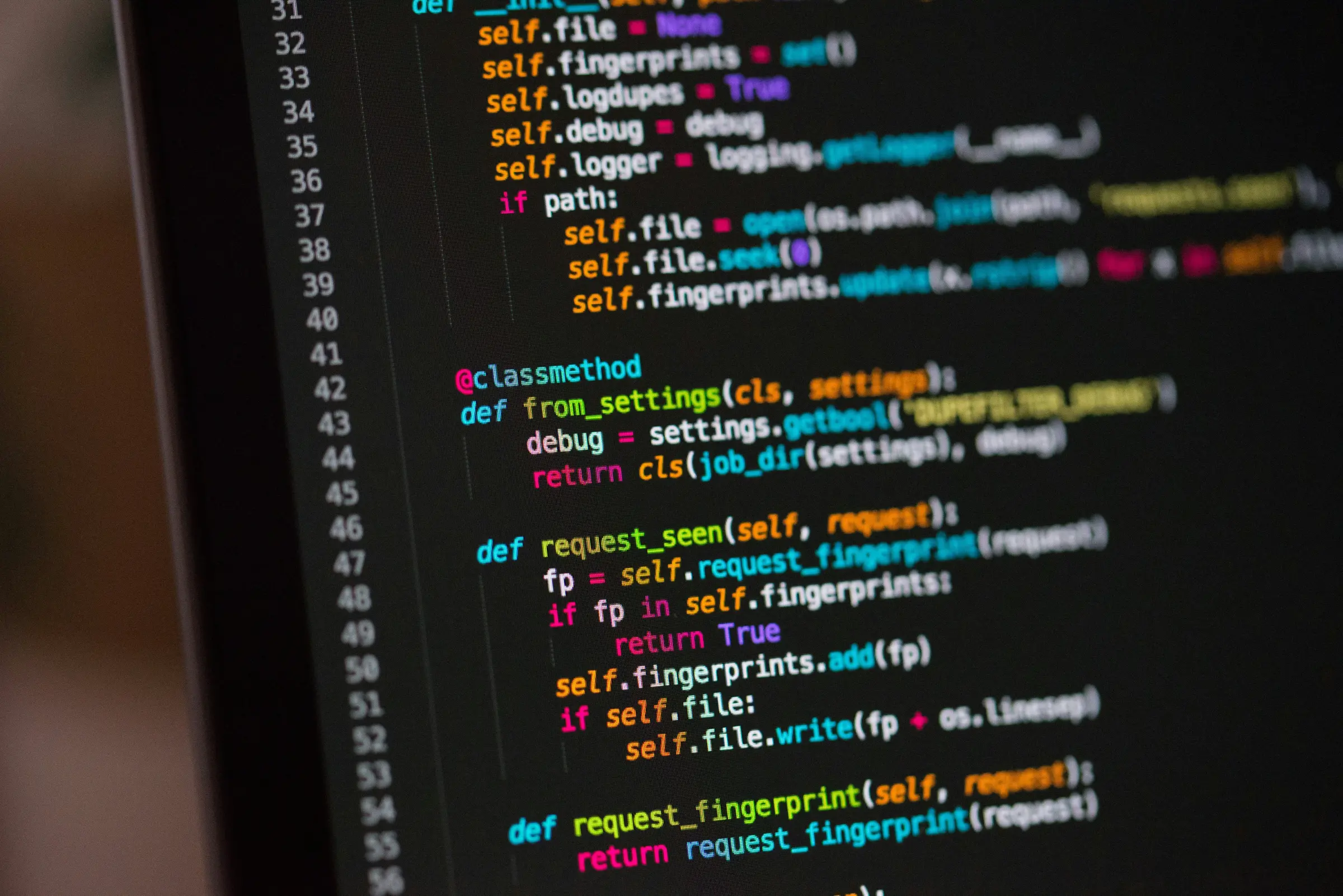 Codeansicht auf einem Bildschirm