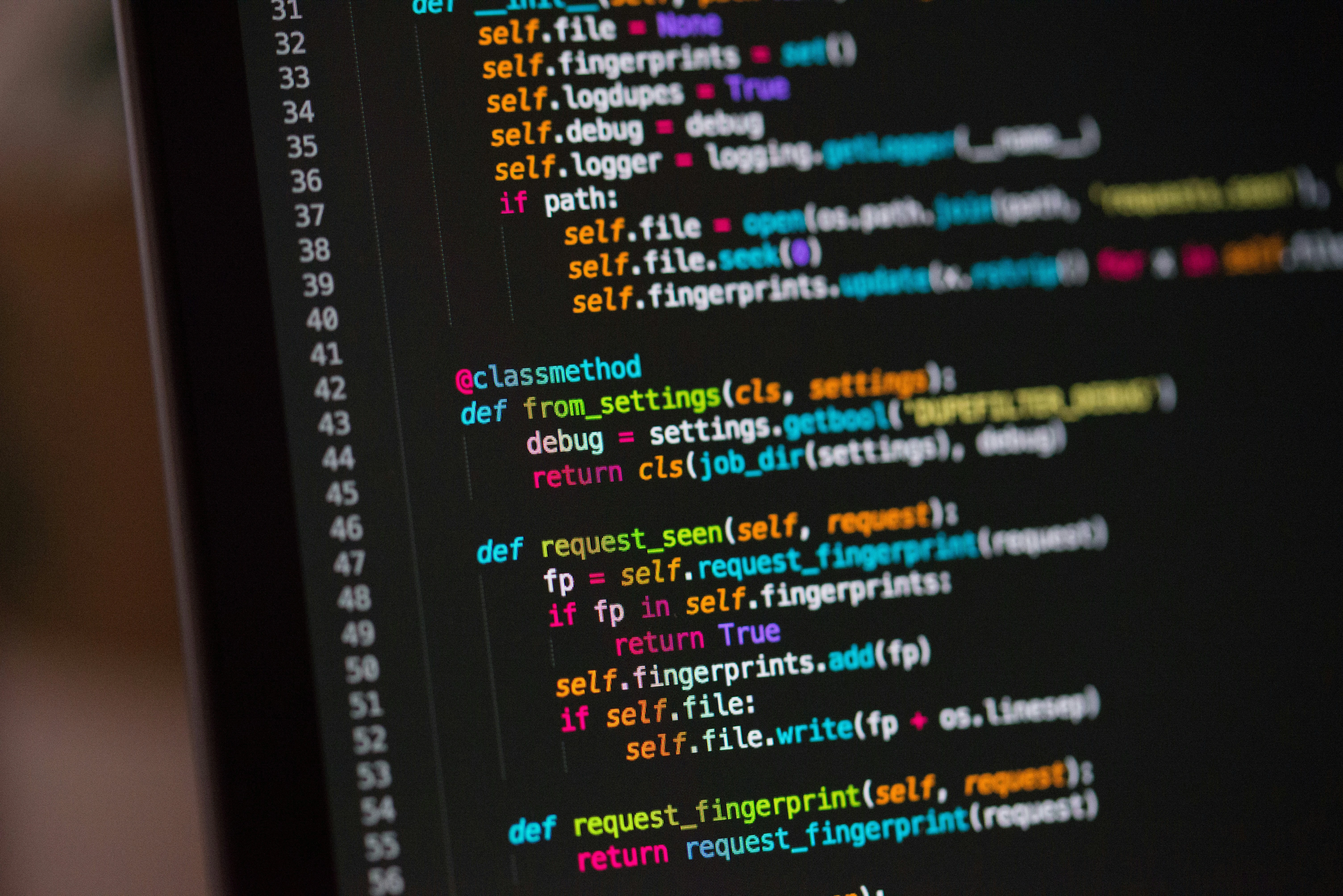 Codeansicht auf einem Bildschirm