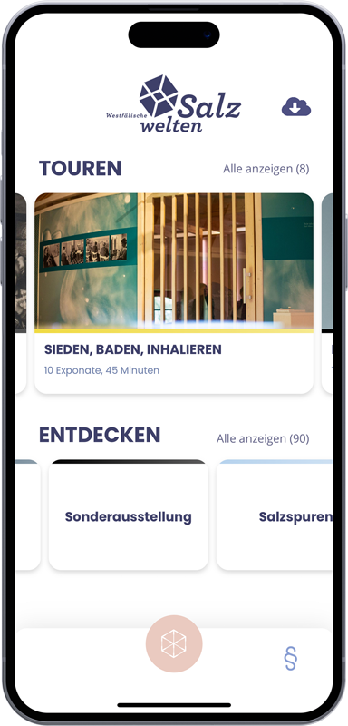 Screenshot der Salzwelten App